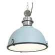 AQ Lighting Large Aluminum Warehouse Barn Hanging Kitchen Pendant Light in Blue