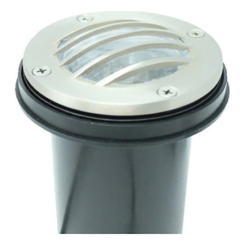 AQ Lighting Metal & Composite Well Light with Curved Grill Cover in Nickel