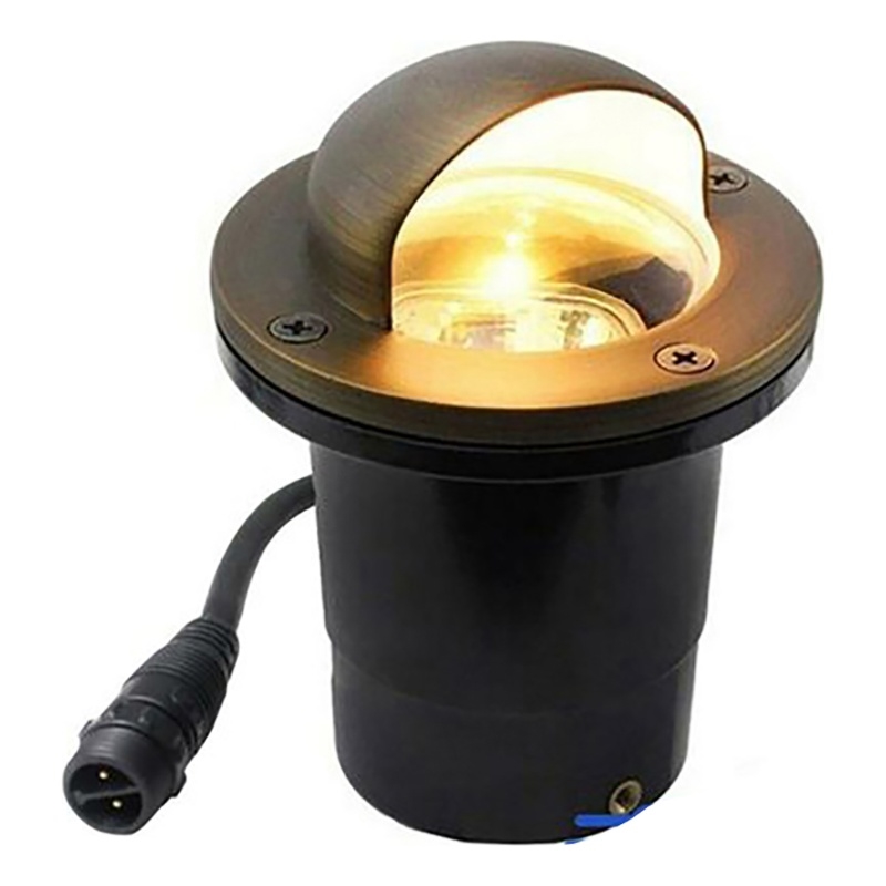 AQ Lighting Metal & Composite Well Pathway Light with Eyebrow Cover in Bronze