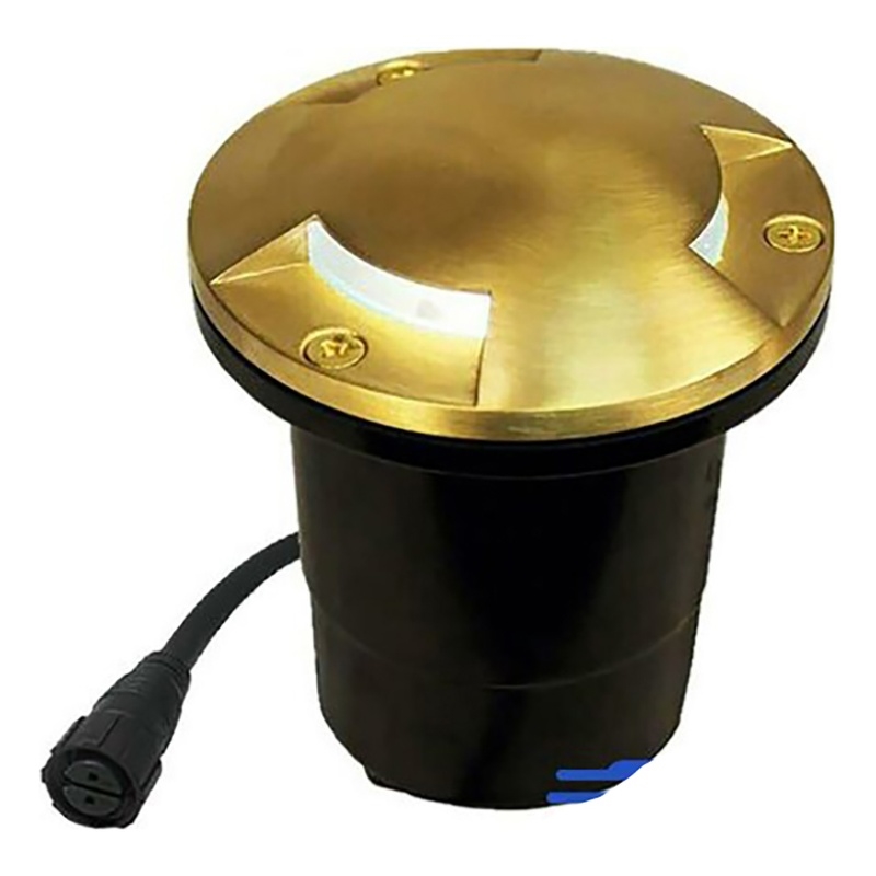 AQ Lighting Metal & Composite Pathway Well Light with Tri-Directional in Brass