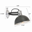 AQ Lighting Aluminum Wall Mounted Tiltable Industrial Lamp in Black