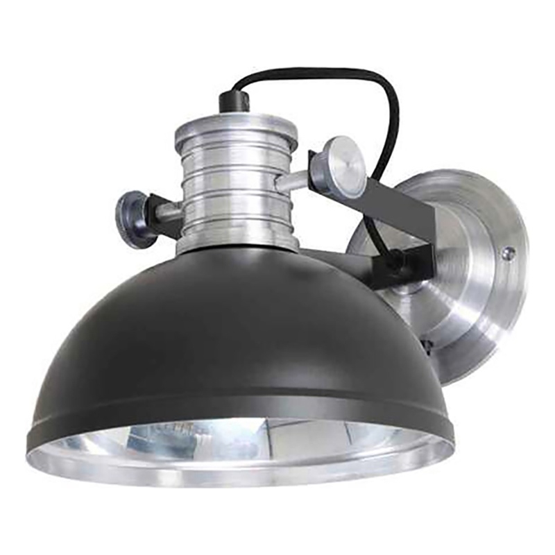 AQ Lighting Aluminum Wall Mounted Tiltable Industrial Lamp in Black