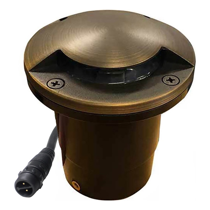 AQ Lighting Metal & Composite Well Light with One Leaf Cover in Bronze