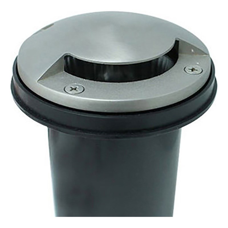 AQ Lighting Metal & Composite Well Light with One Leaf Cover in Satin Nickel