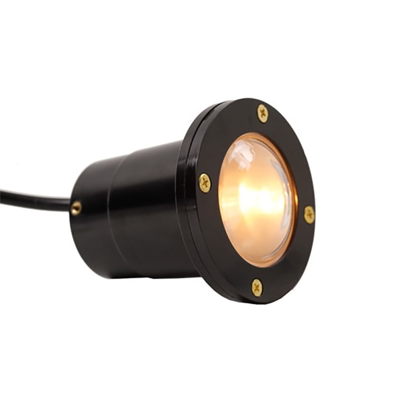 AQ Lighting Metal & Composite Well Light with Open Face Cover in Black