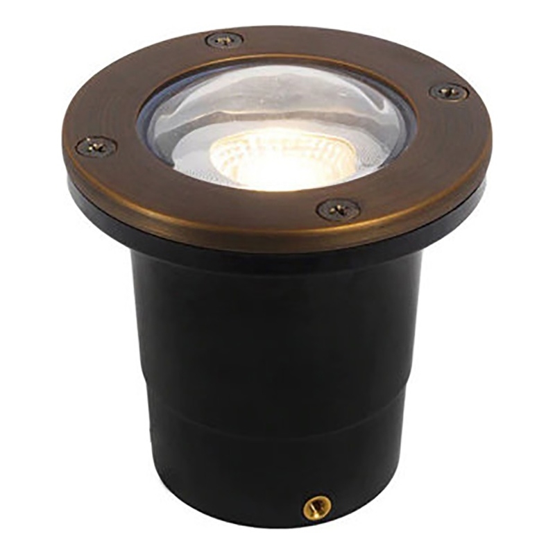 AQ Lighting Metal & Composite Well Light with Open Face Cover in Bronze
