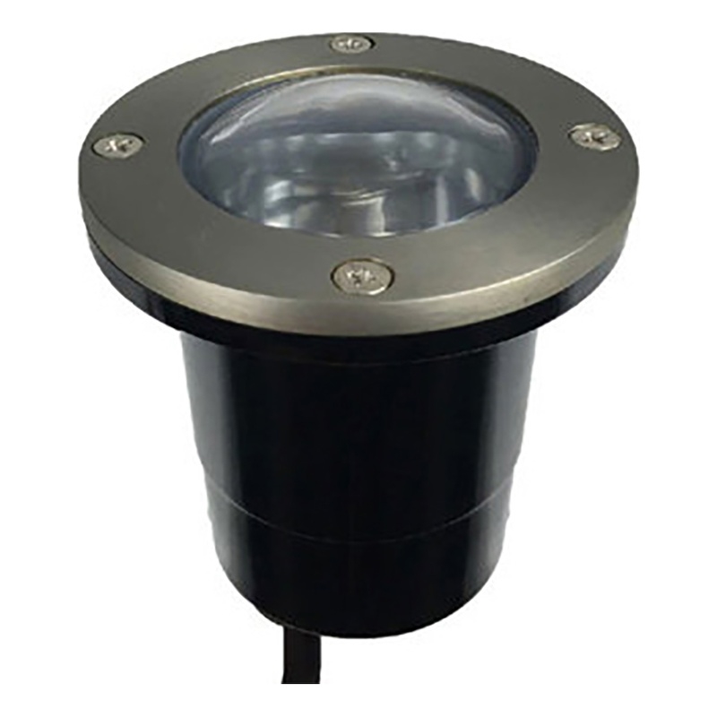 AQ Lighting Metal & Composite Well Light with Open Face Cover in Satin Nickel