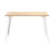 Orison 24x48 Mid Century Modern Metal Desk - Alpine White / Platinum Oak