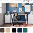 Orison 24x48 Mid Century Modern Metal Desk - Alpine White / Platinum Oak