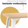 Orison 24x48 Mid Century Modern Metal Desk - Alpine White / Platinum Oak