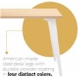 Orison 24x48 Mid Century Modern Metal Desk - Alpine White / Platinum Oak