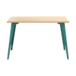 Orison 24x48 Mid Century Modern Metal Desk - Teal / Platinum Oak