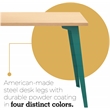 Orison 24x48 Mid Century Modern Metal Desk - Teal / Platinum Oak
