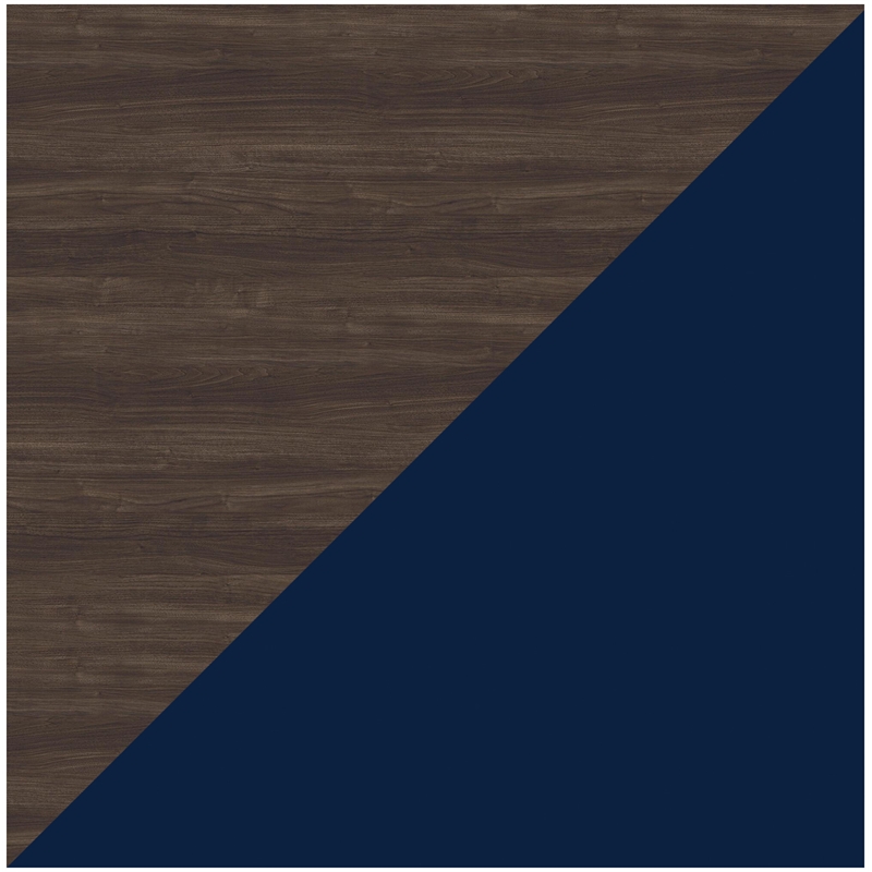 Orison 24x48 Mid Century Modern Metal Desk - Navy / Trail Walnut