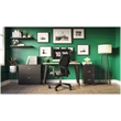 Orison 27x57 Mid Century Modern Metal Desk - Black / Platinum Oak