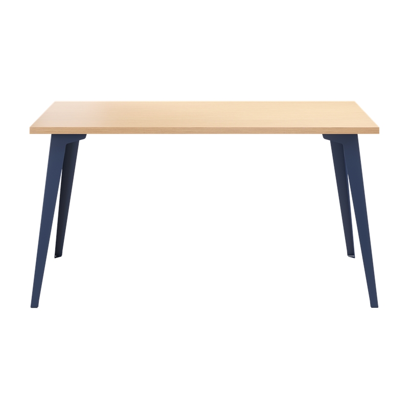 Orison 27x57 Mid Century Modern Metal Desk - Navy / Platinum Oak