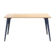 Orison 27x57 Mid Century Modern Metal Desk - Navy / Platinum Oak