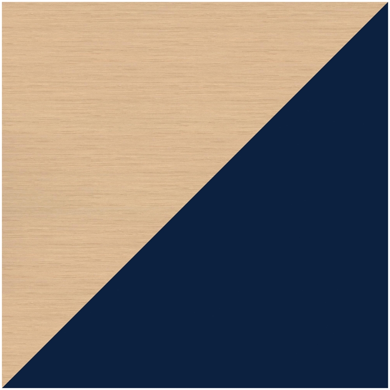 Orison 27x57 Mid Century Modern Metal Desk - Navy / Platinum Oak