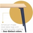 Orison 27x57 Mid Century Modern Metal Desk - Navy / Platinum Oak