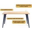 Orison 27x57 Mid Century Modern Metal Desk - Navy / Platinum Oak