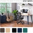 Orison 27x57 Mid Century Modern Metal Desk - Navy / Platinum Oak