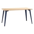 Orison 27x57 Mid Century Modern Metal Desk - Navy / Platinum Oak
