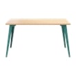 Orison 27x57 Mid Century Modern Metal Desk - Teal / Platinum Oak