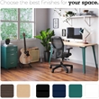 Orison 27x57 Mid Century Modern Metal Desk - Teal / Platinum Oak