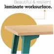 Orison 27x57 Mid Century Modern Metal Desk - Teal / Platinum Oak