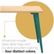 Orison 27x57 Mid Century Modern Metal Desk - Teal / Platinum Oak