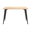 Orison 24x48 Mid Century Modern Metal Desk - Black / Platinum Oak