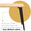 Orison 24x48 Mid Century Modern Metal Desk - Black / Platinum Oak