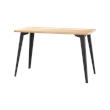 Orison 24x48 Mid Century Modern Metal Desk - Black / Platinum Oak