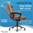 Click365 Transform 1.0 Ergonomic Mid Back Desk Chair Bonded Leather Cognac
