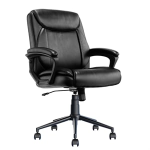click365 transform 1.0 ergonomic mid back desk chair bonded leather black