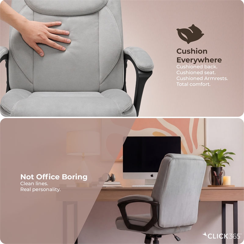 Click365 Transform 1.0 Ergonomic Mid Back Desk Chair Fabric Light Grey