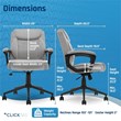 Click365 Transform 1.0 Ergonomic Mid Back Desk Chair Fabric Light Grey