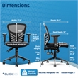 Click365 Flow Mid Back Mesh Office Chair Lumbar Support Extra Padded Seat Black
