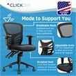 Click365 Flow Mid Back Mesh Office Chair Lumbar Support Extra Padded Seat Black