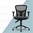 Click365 Flow Mid Back Mesh Office Chair Lumbar Support Extra Padded Seat Black