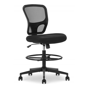 click365 perch mid back mesh office chair lumbar support extra padded seat black