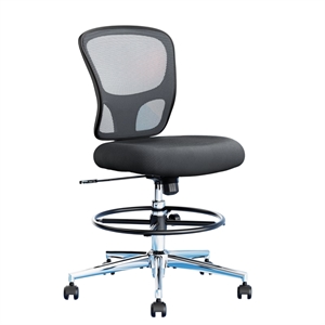 click365 perch mid back mesh office chair lumbar support extra padded seat grey
