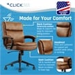 Click365 Transform 2.0 Ergonomic Mid Back Desk Chair Bonded Leather Cognac