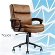 Click365 Transform 2.0 Ergonomic Mid Back Desk Chair Bonded Leather Cognac
