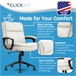 Click365 Transform 2.0 Ergonomic Mid Back Desk Chair Bonded Leather White