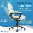 Click365 Transform 2.0 Ergonomic Mid Back Desk Chair Bonded Leather White