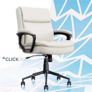 click365 transform 2.0 ergonomic mid back desk chair bonded leather white