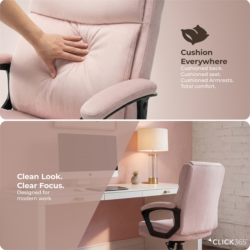 Click365 Transform 2.0 Ergonomic Mid Back Desk Chair Fabric Pink