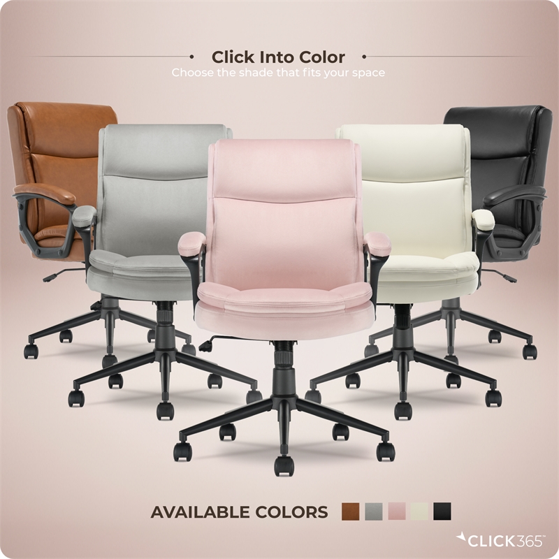 Click365 Transform 2.0 Ergonomic Mid Back Desk Chair Fabric Pink