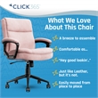 Click365 Transform 2.0 Ergonomic Mid Back Desk Chair Fabric Pink